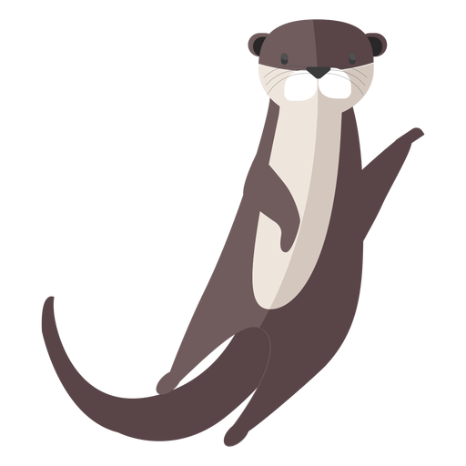 Otter muzzle tail flat PNG Design