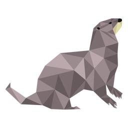 Nutria hocico cola baja poli Diseño PNG