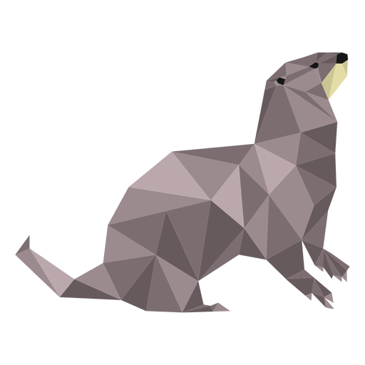 Otter muzzle tail low poly PNG Design