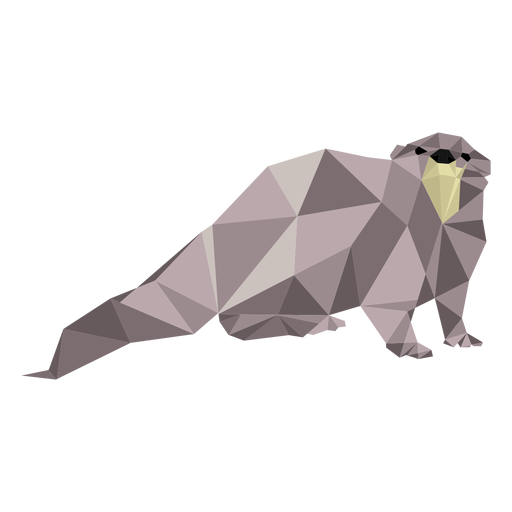 Otter tail muzzle leg low poly PNG Design