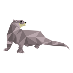 Hocico de cola de nutria low poly Diseño PNG