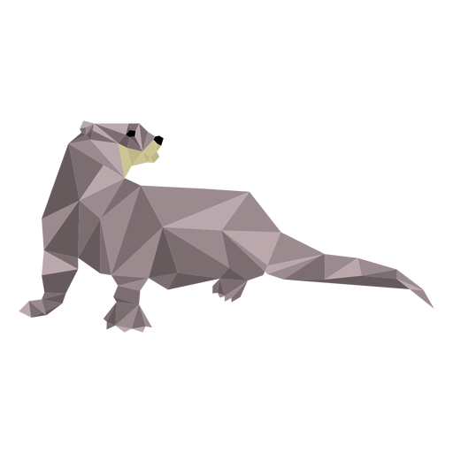 Otter tail muzzle low poly PNG Design