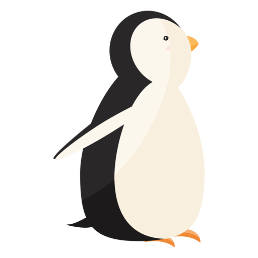 Pinguin Schnabel fetten Fl?gel flach PNG-Design