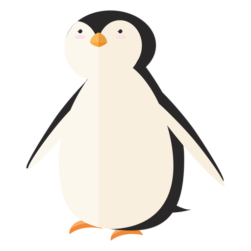Penguin beak wing fat flat