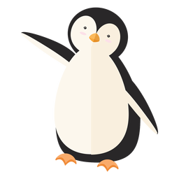 Pingüino gordo pico ala plana Diseño PNG