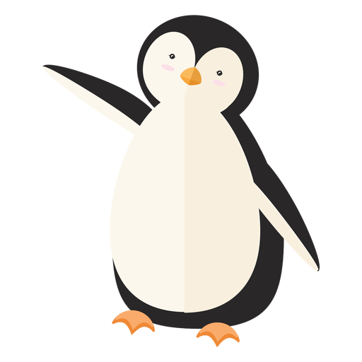 Penguin fat beak wing flat PNG Design