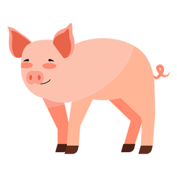 Schweineohr Schnauze Huf Fett flach PNG-Design
