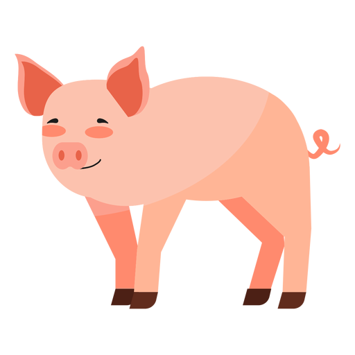 Oreja de cerdo hocico pezu?a grasa plana Diseño PNG