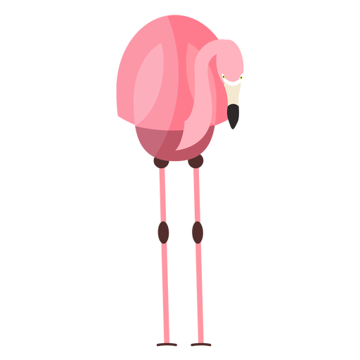 Pink flamingo leg beak flat PNG Design