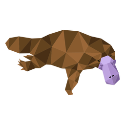 Platypus beak duckbill leg tail low poly PNG Design