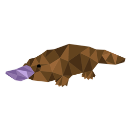 Platypus beak duckbill tail low poly PNG Design