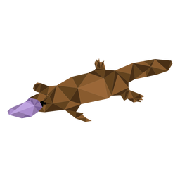 Platypus cola pico pico pato bajo poli Diseño PNG