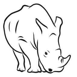 Rhinoceros Rhino Horn Sketch PNG & SVG Design For T-Shirts