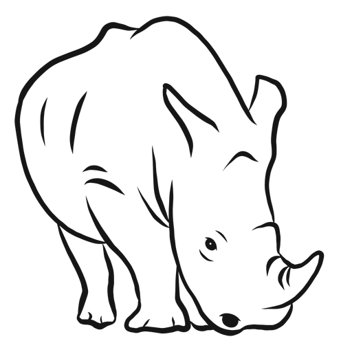 Boceto de cuerno de rinoceronte rinoceronte Diseño PNG