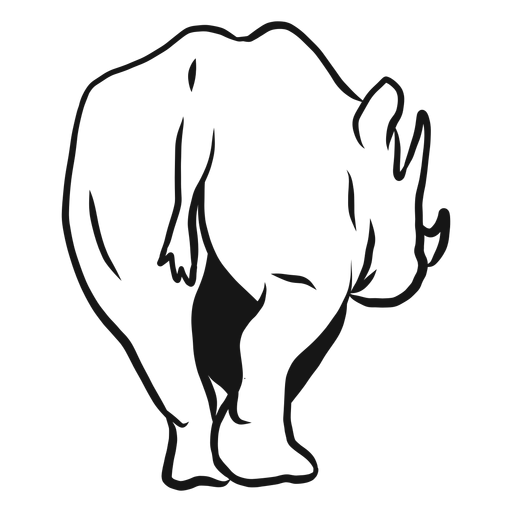 Boceto de cola de cuerno de rinoceronte rinoceronte