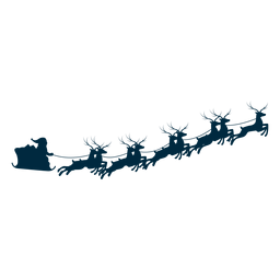 Trineo de trineo de ciervos de santa claus silueta Diseño PNG