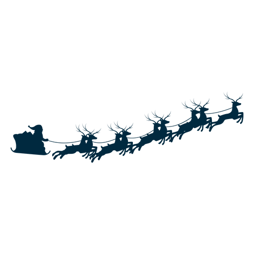 Santa claus deer sleigh sledge silhouette PNG Design