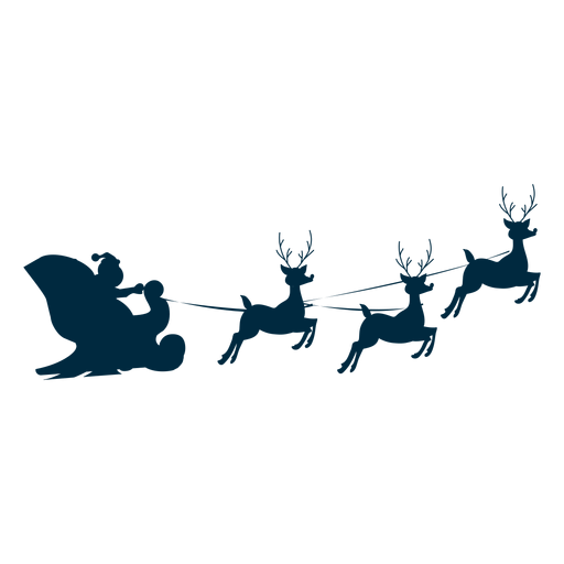 Download Santa Claus Sleigh Sledge Deer Silhouette Transparent Png Svg Vector File PSD Mockup Templates