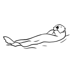 Sea otter muzzle swimming sketch PNG Design