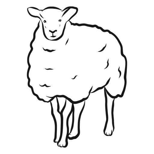 Dibujo de pezuña de cordero de lana de oveja Diseño PNG