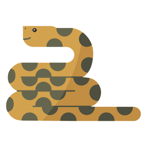Snake reptile twisting long flat PNG Design