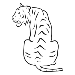 Tiger stripe tail sketch Transparent PNG