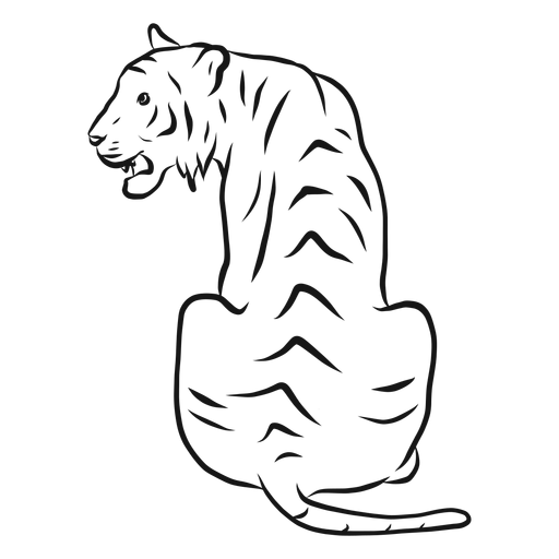 Tiger stripe tail sketch PNG Design