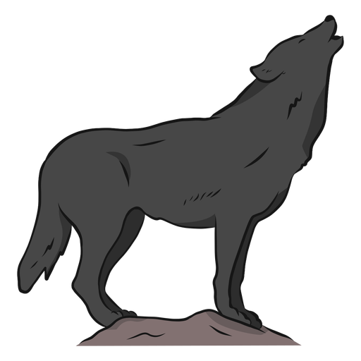 Wolf Raubtier heulen Bein Schwanz Illustration PNG-Design