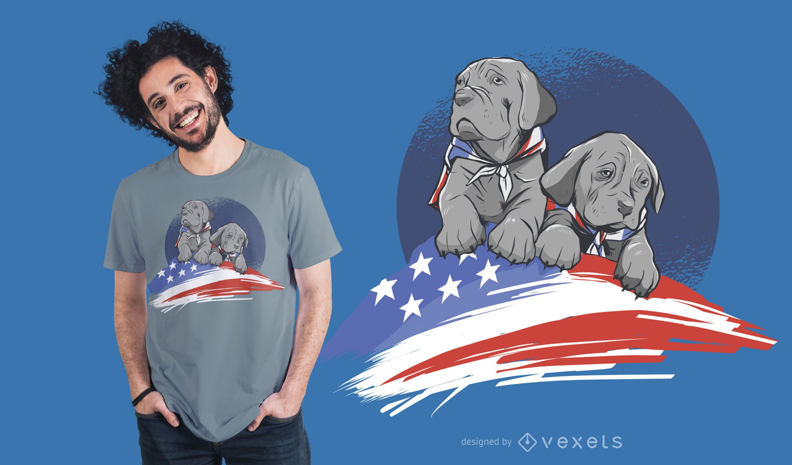 Design de camisetas para cães americanos