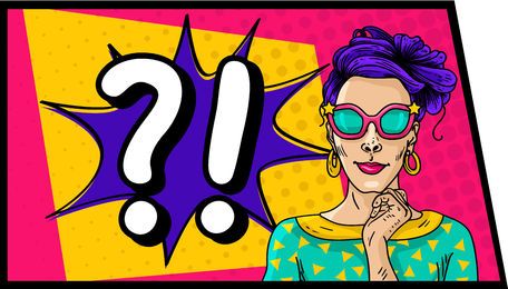 Comic Woman with Sunglasses Vector Comic Woman with Sunglasses Vector