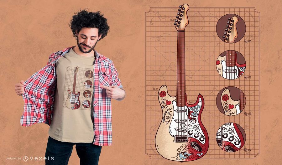 Monterey Stratocaster Guitar Illustration Monterey Stratocaster Guitar Illustration