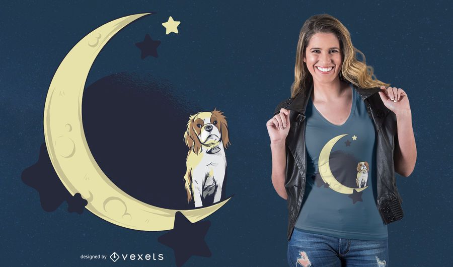 Dog on the Moon T-shirt Design Dog on the Moon T-shirt Design