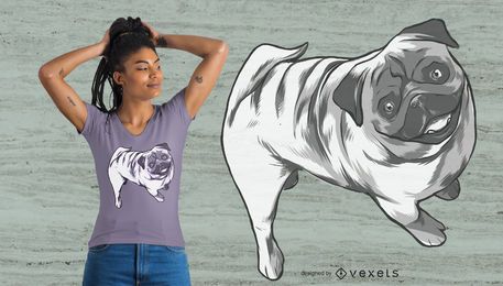 Smiling Pug T shirt Design Smiling Pug T-shirt Design