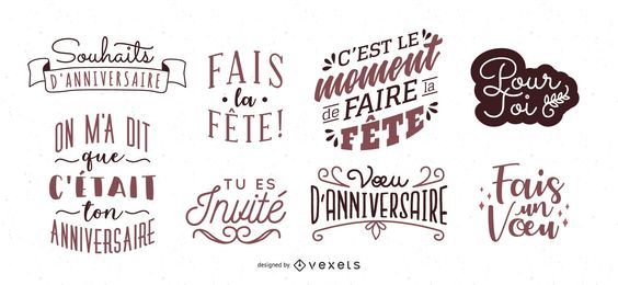 French Birthday Lettering Set French Birthday Lettering Set