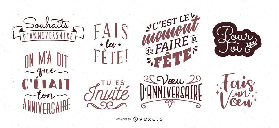 French Birthday Lettering Set French Birthday Lettering Set