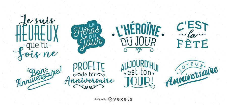 Birthday Lettering French Set Birthday Lettering French Set