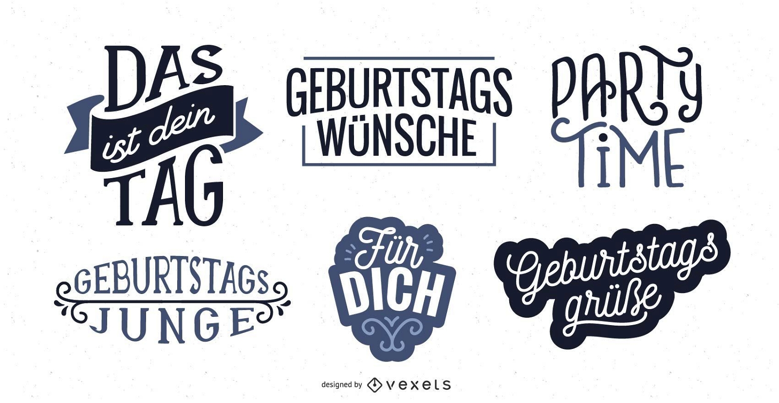 Birthday lettering German set