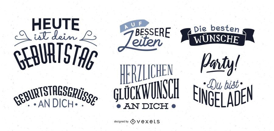German Birthday Wish Lettering Set German Birthday Wish Lettering Set