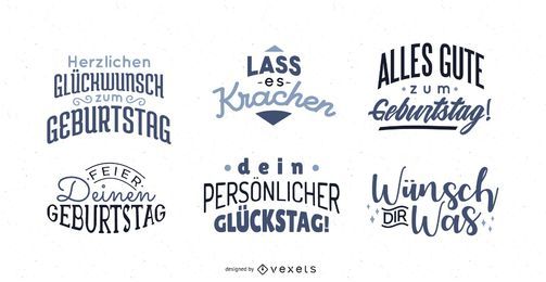 Birthday Greeting Lettering German Set
