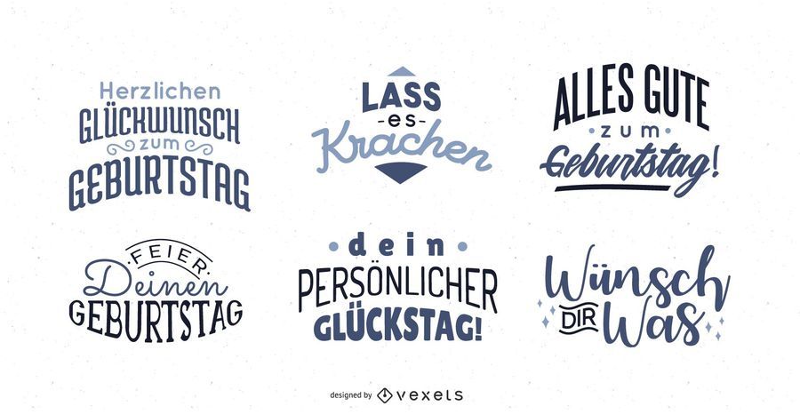 Birthday Greeting Lettering German Set Birthday Greeting Lettering German Set