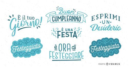 Birthday Lettering Italian Set