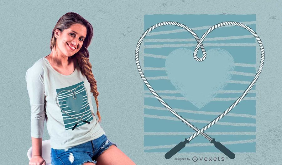 Skipping Rope Love T-shirt Design Skipping Rope Love T-shirt Design