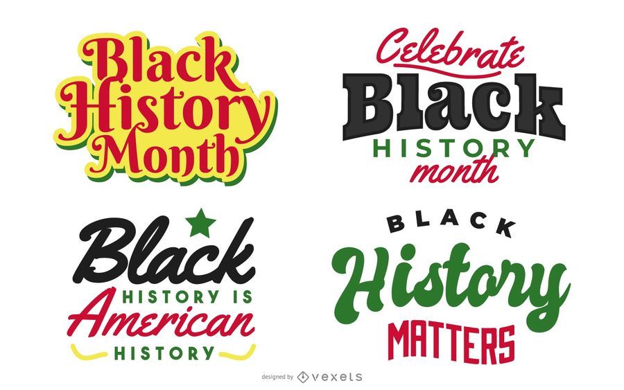 Conjunto de letras de historia negra Conjunto de letras de historia negra