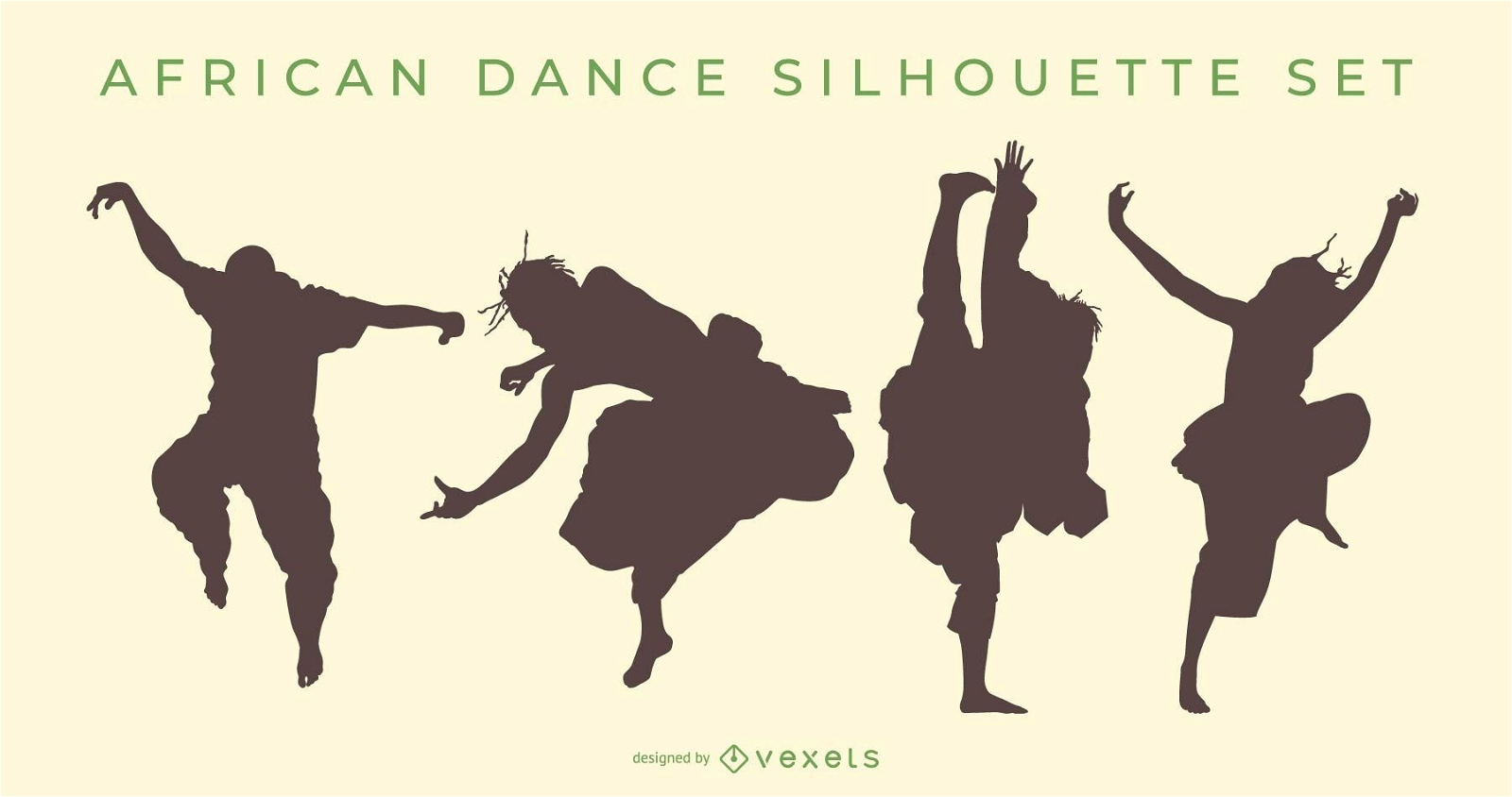 Afrikanischer Tanz Silhouette Set