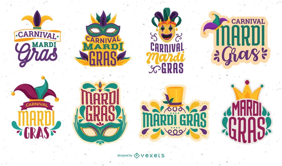 Conjunto de letras Mardi Gras Conjunto de letras Mardi Gras
