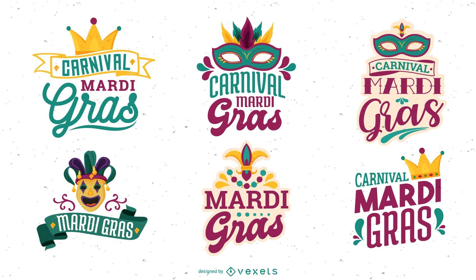 Carnival Mardi Gras Lettering Design 
