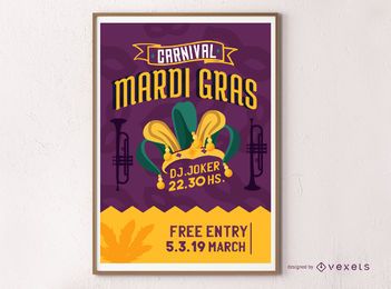 Carnival Mardi Gras Poster Design Carnival Mardi Gras Poster Design
