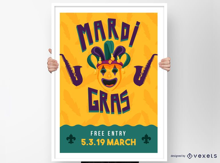 Mardi Gras Clown Poster Design Mardi Gras Clown Poster Design