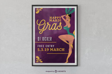 Mardi Gras Dance Poster Design