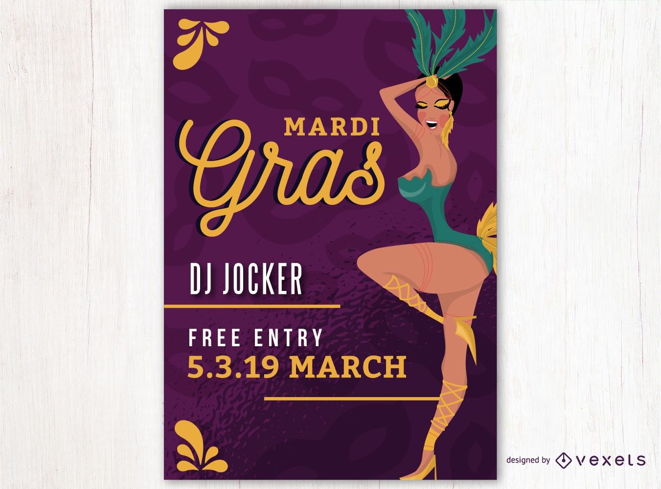 Mardi Gras Dance Poster Design